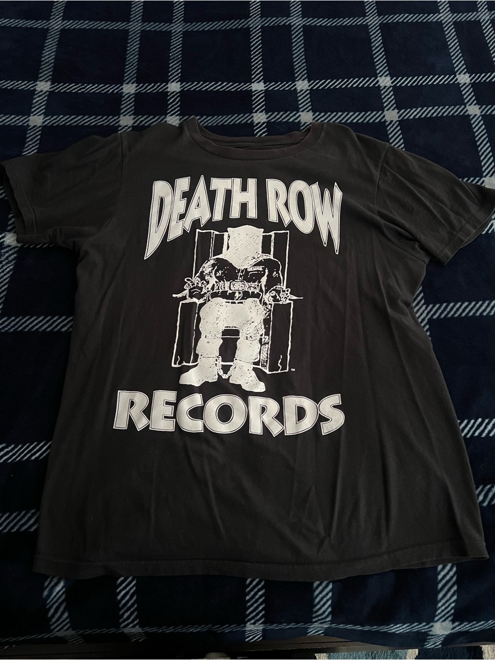 Black and White Death Row Record Graphic T shirt Size Small